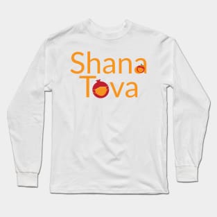 Shana Tova, apple pomegranate wearing face mask Long Sleeve T-Shirt